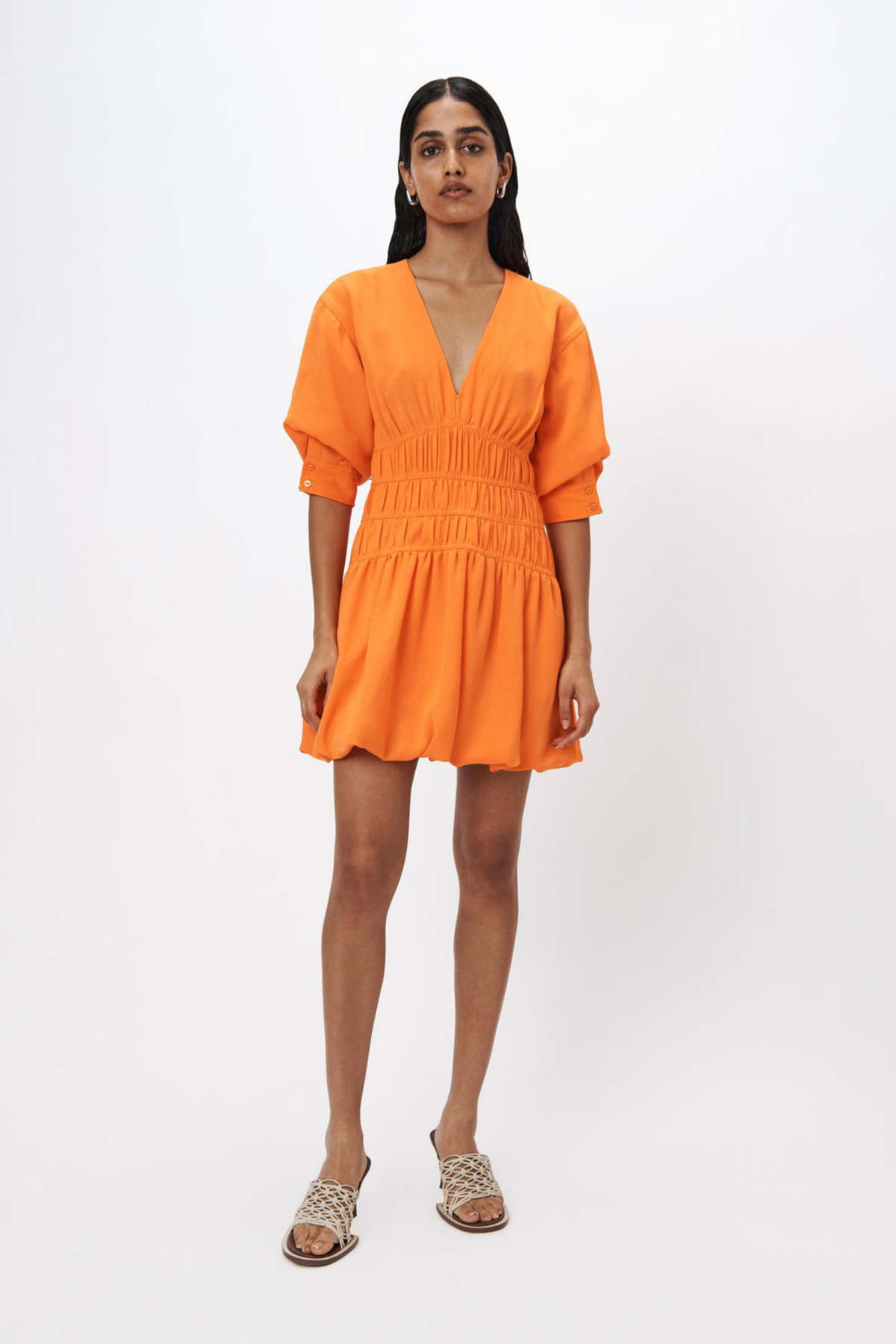Jonathan Simkhai Diem Mini Bubble Dress - Tangerine | Garmentory