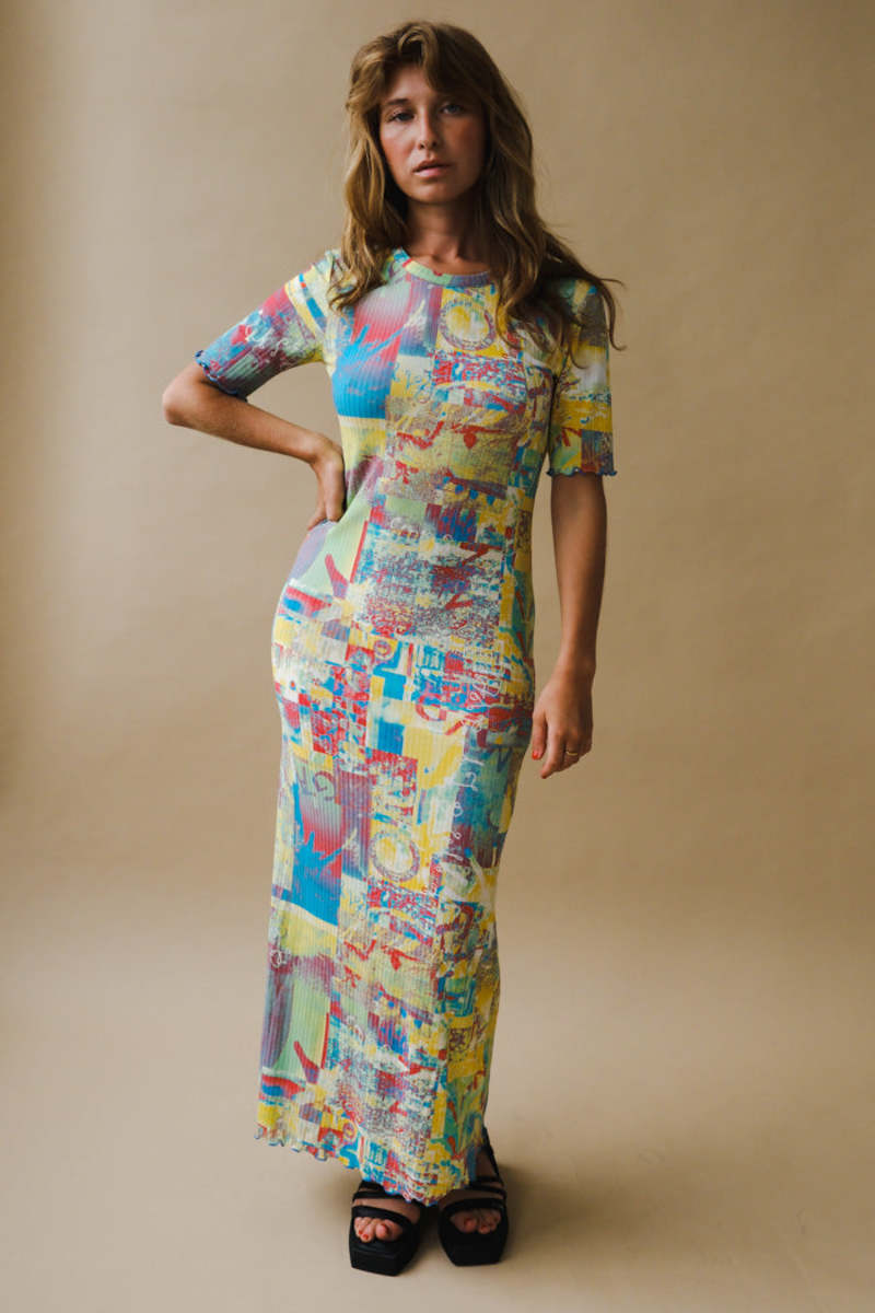 ganni printed maxi dress GANNI Printed Satin Maxi Dress