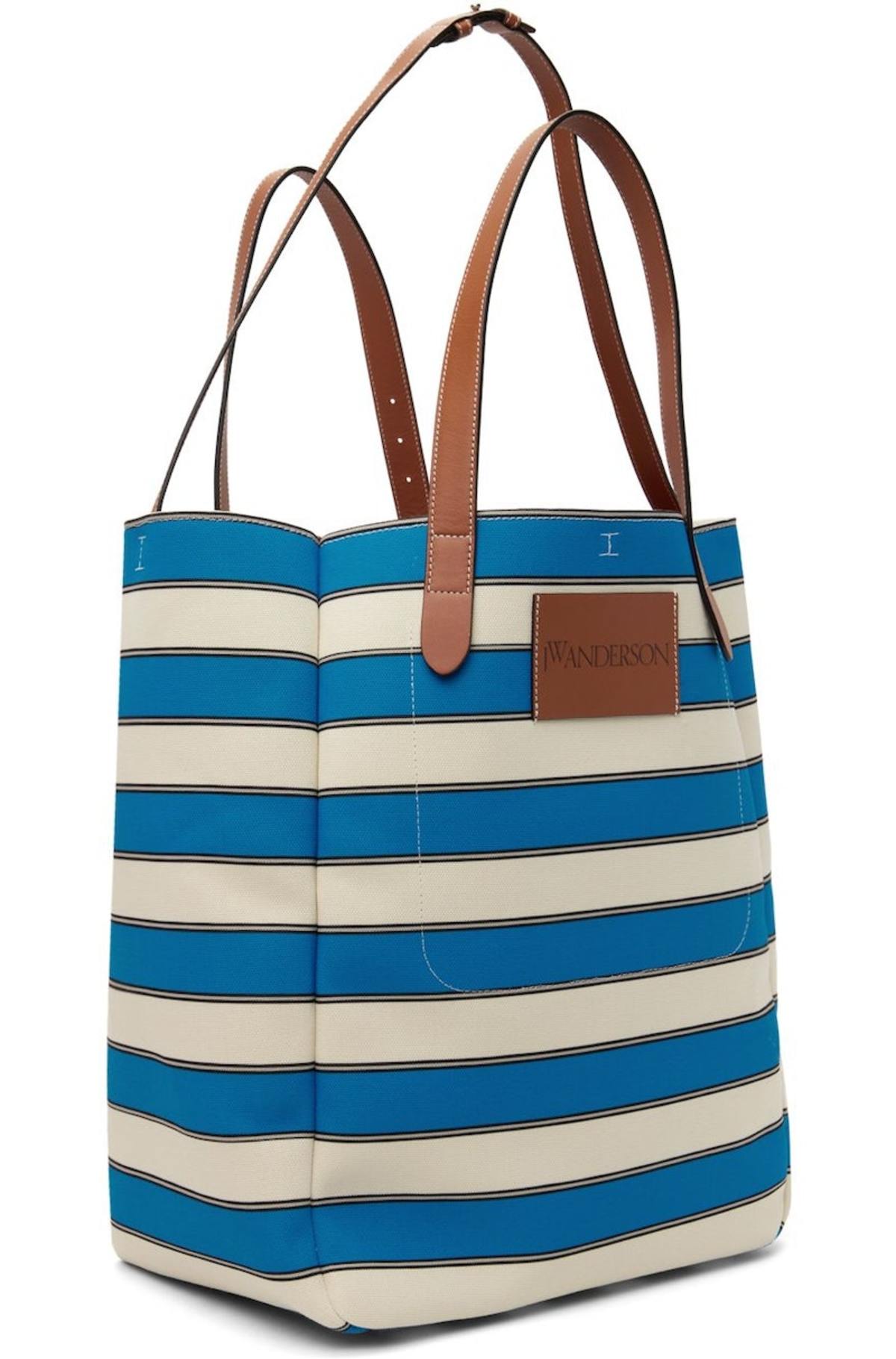 JW Anderson Blue & White Boy With Apple Belt Tote - Blue