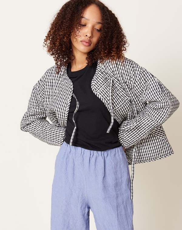 Quilted Jacket in Mini Check | Garmentory