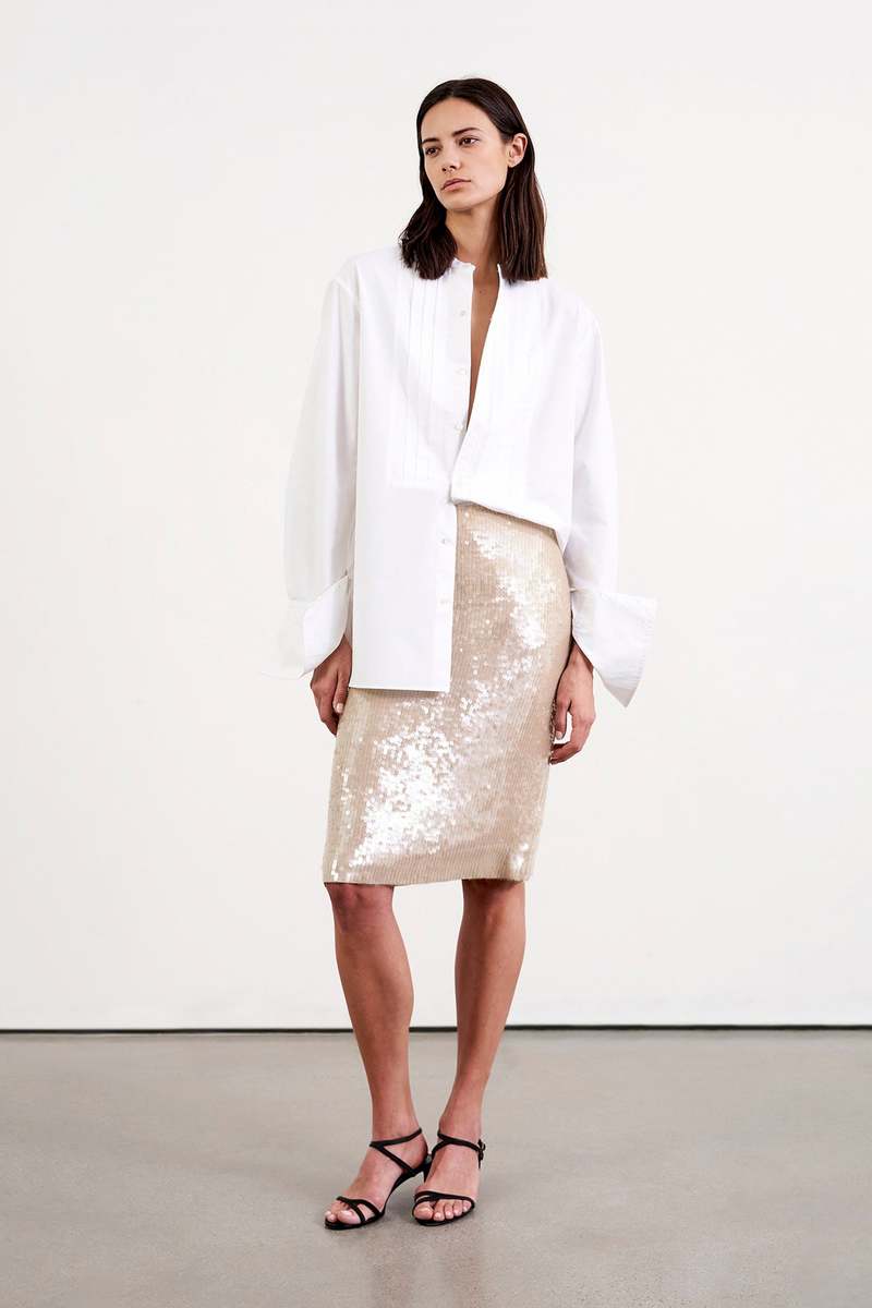 Nili Lotan Bonne Sequin Skirt - Khaki