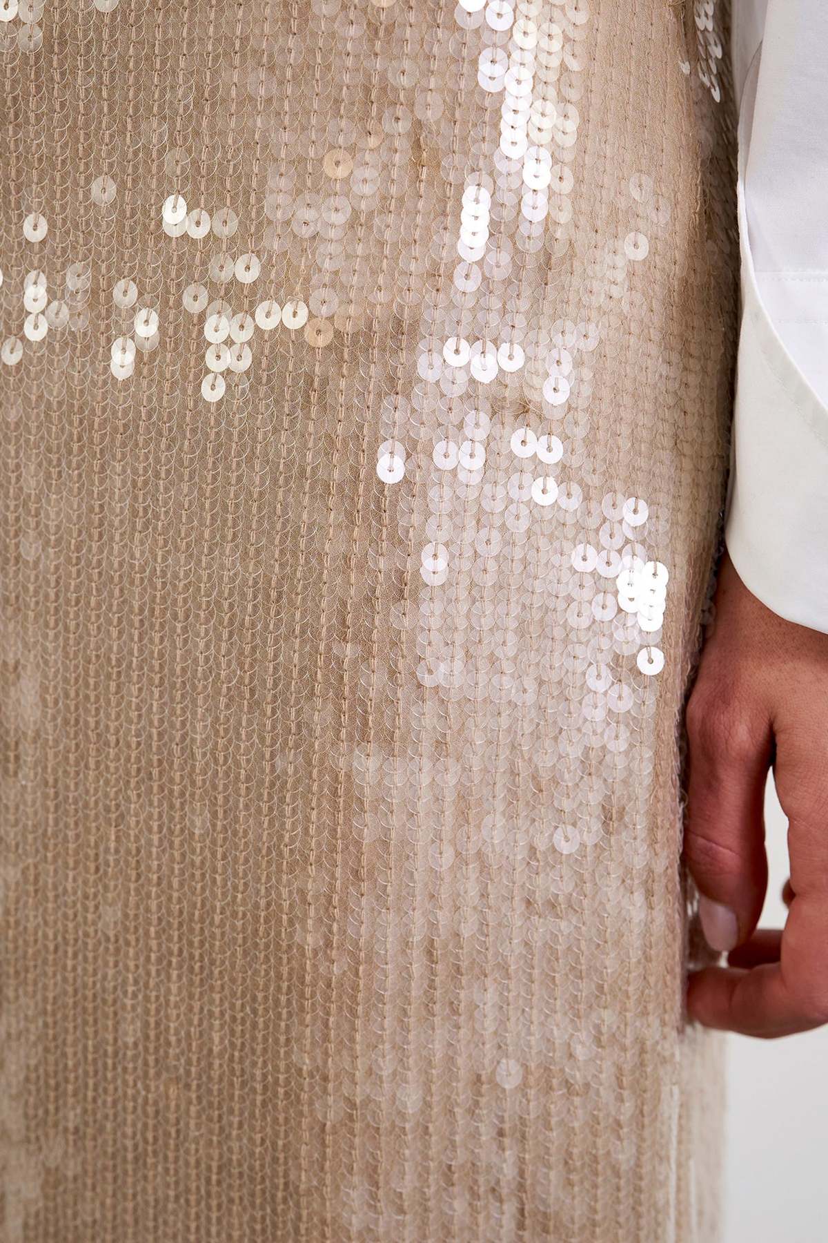 Nili Lotan Bonne Sequin Skirt - Khaki - Image 5 of 7