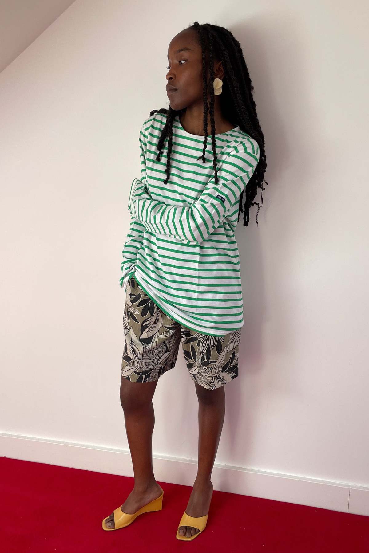 Saint James Stripe Top - Green/White - Image 1 of 5