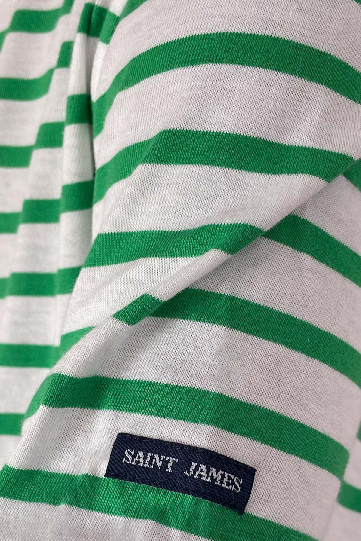 Saint James Stripe Top - Green/White - Image 3 of 5