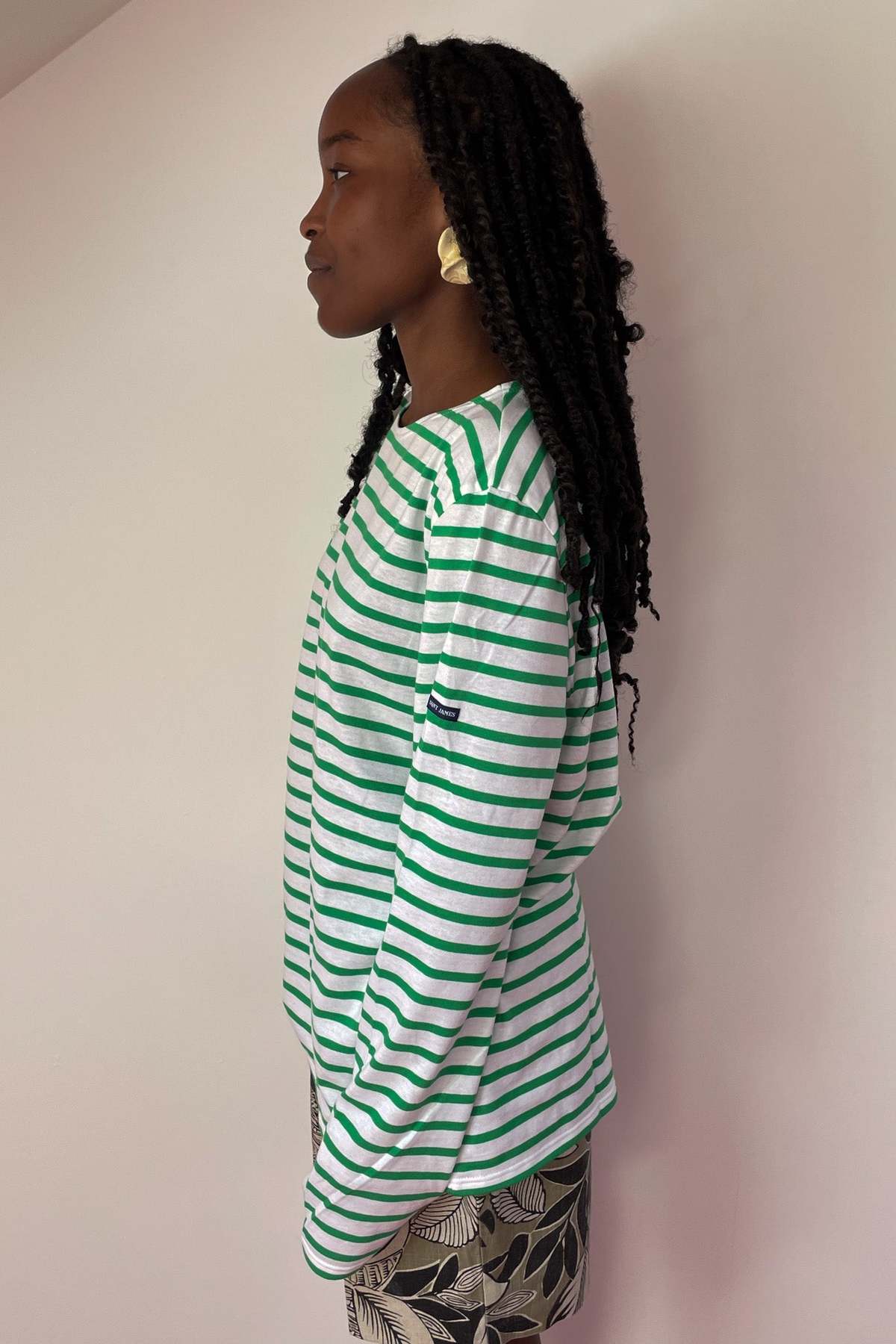 Saint James Stripe Top - Green/White - Image 4 of 5