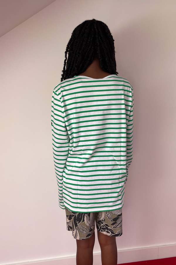 Saint James Stripe Top - Green/White