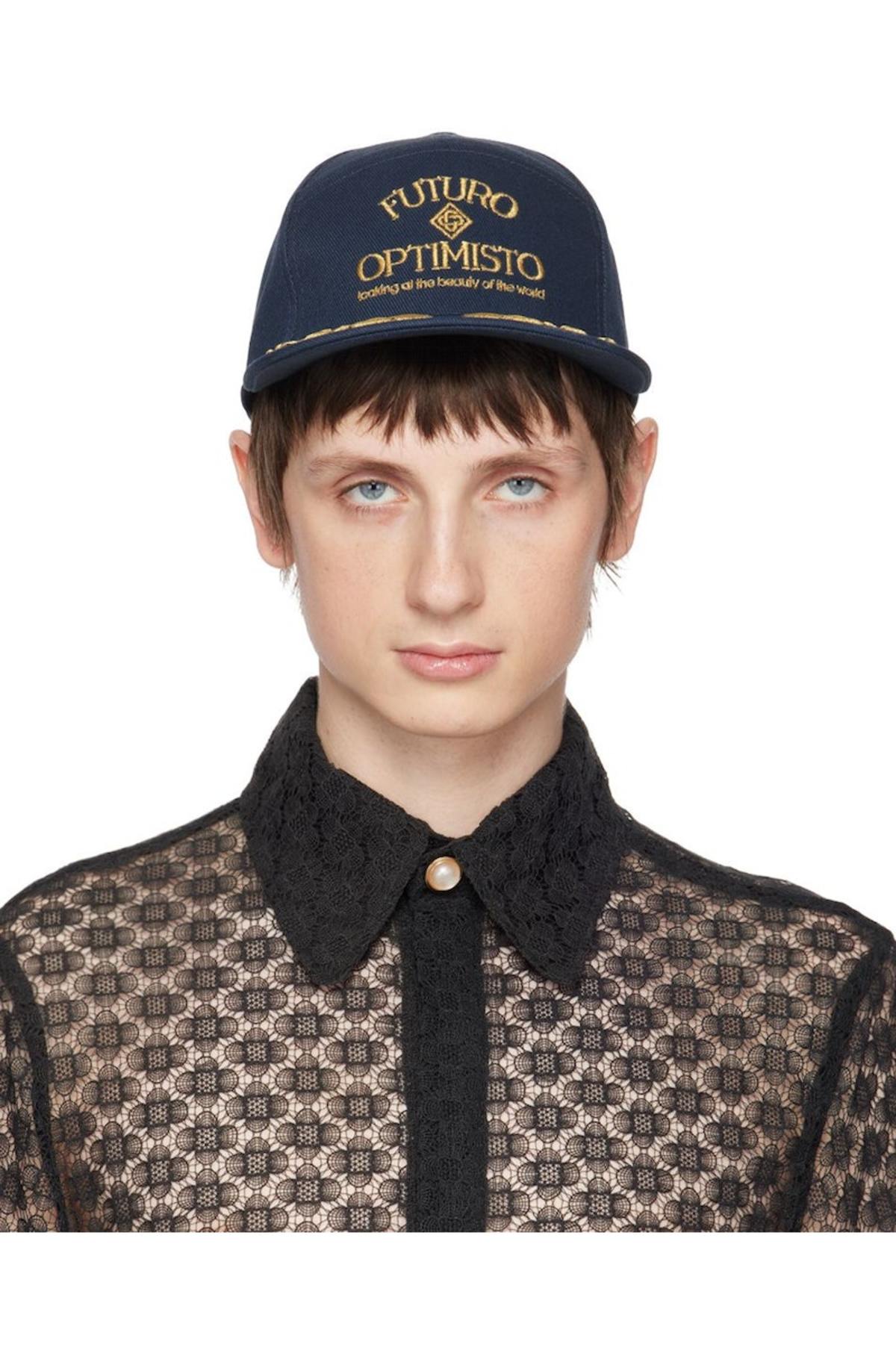 Casablanca Futuro Optimisto Cap - Navy | Garmentory display picture 3