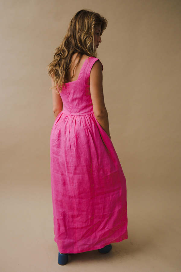 Tach Clothing GYNETH LINEN DRESS - MAGENTA | Garmentory Tach Clothing GYNETH LINEN DRESS - MAGENTA | Garmentory