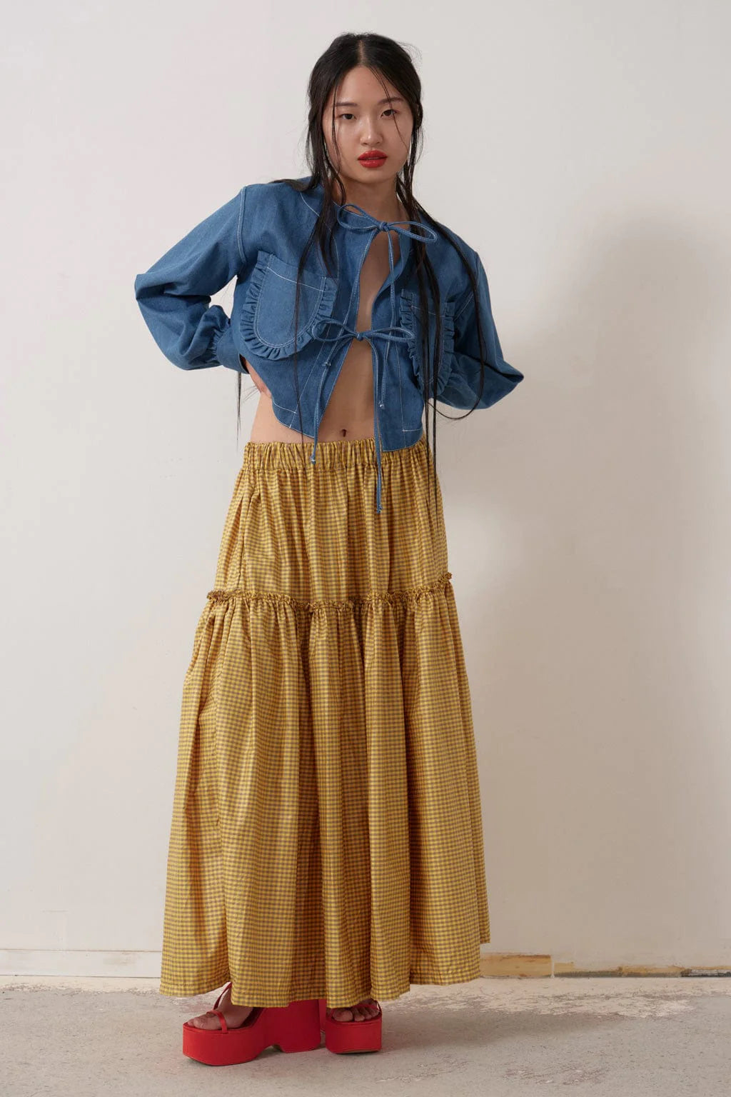 Eliza Faulkner Rain Skirt - Yellow Gingham | Garmentory