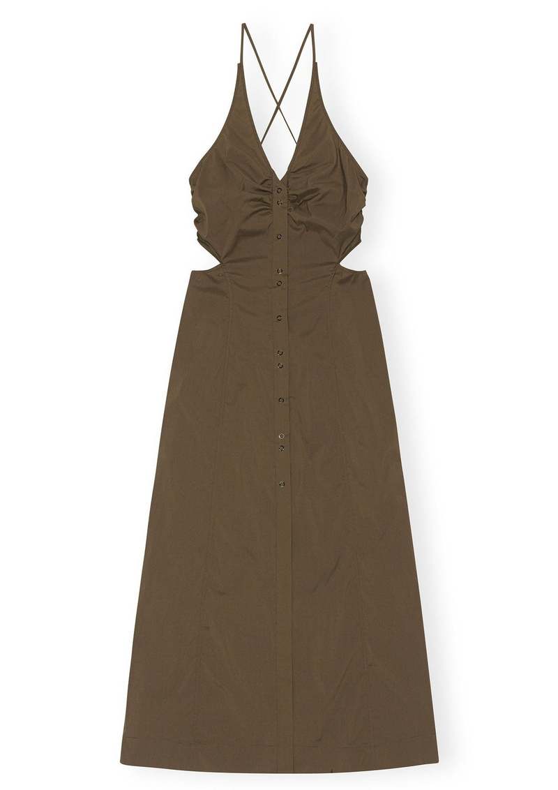 ★Ganni★ Stretch Cotton Dress Teak F7634377 Ganni Stretch Cotton Maxi - Teak | Garmentory