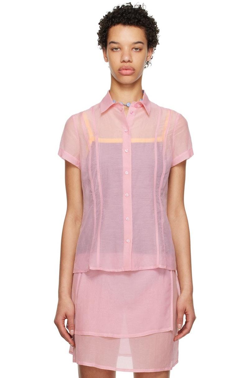 Paloma wool Malvo ロゴシャツ　ピンクチェック Paloma wool Malvo ロゴシャツ ピンクチェック Paloma wool