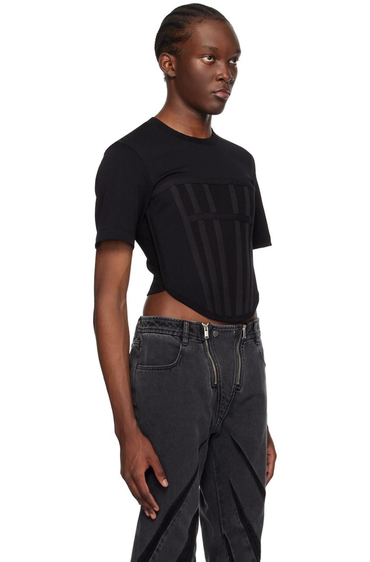 Dion Lee Black Corset T-Shirt Dion Lee