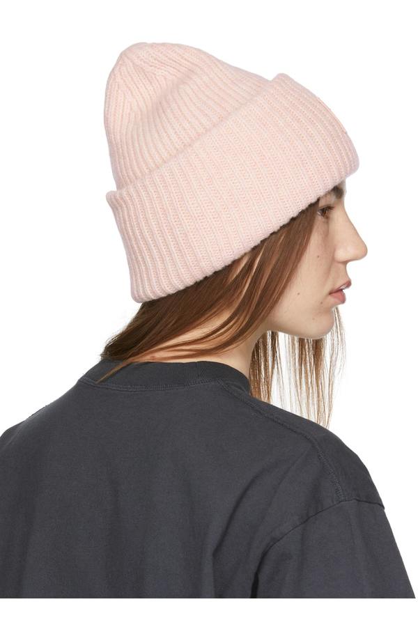 Acne Studios Wool Ribbed Beanie - Faded Pink Melange