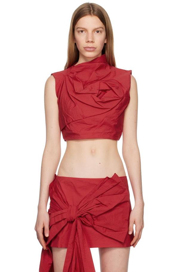 Acne Studios Asymmetric Shirt - Cardinal Red | Garmentory