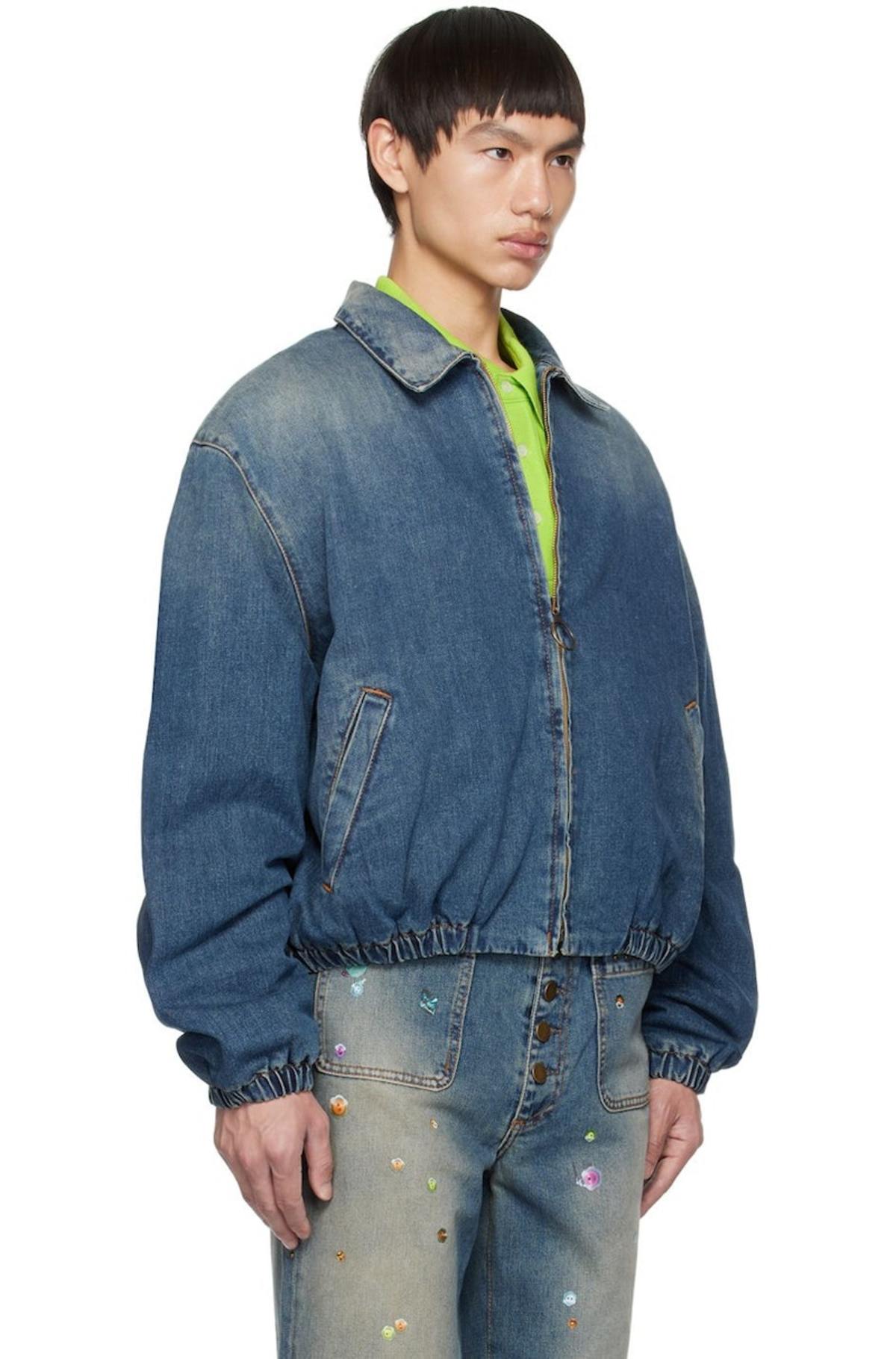 Acne Studios Insulated Denim Jacket - Mid Blue | Garmentory