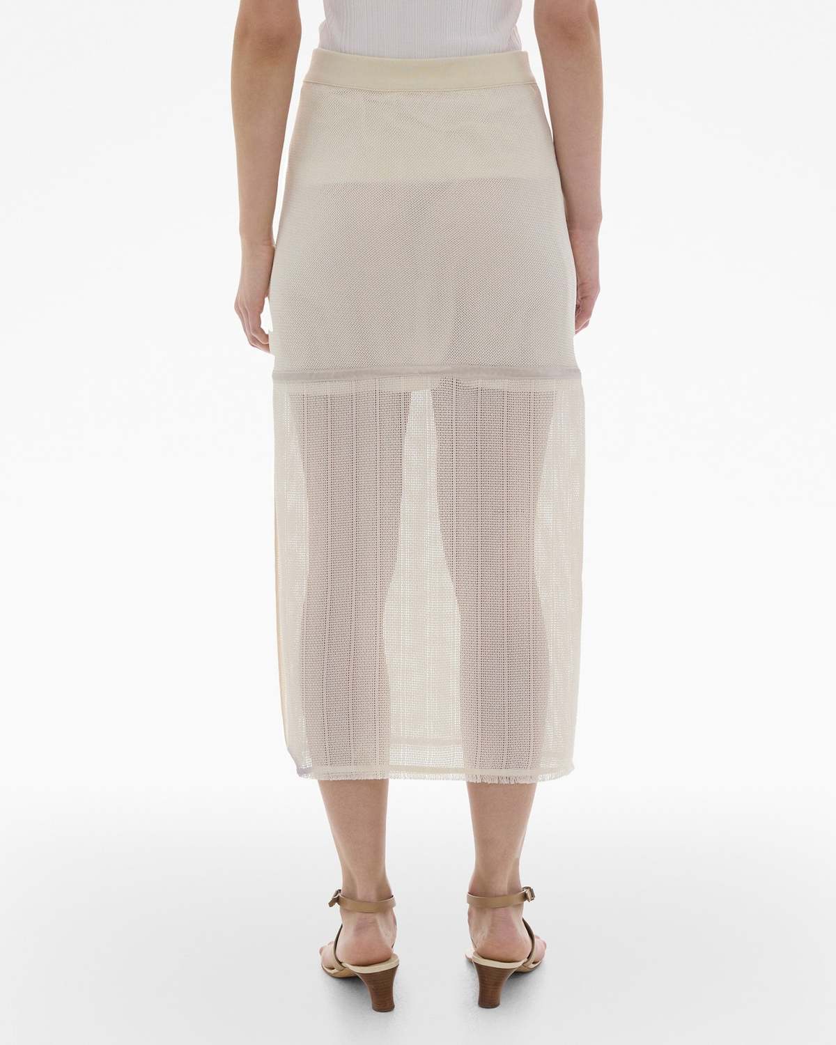 Helmut Lang Knit Midi Skirt - Ivory | Garmentory