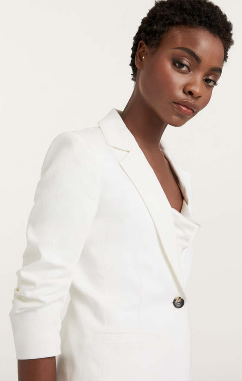 ジャケット Chloe White Cotton Blend Blazer Chloé Chloe Textured-jacquard Cotton-blend Blazer In Off
