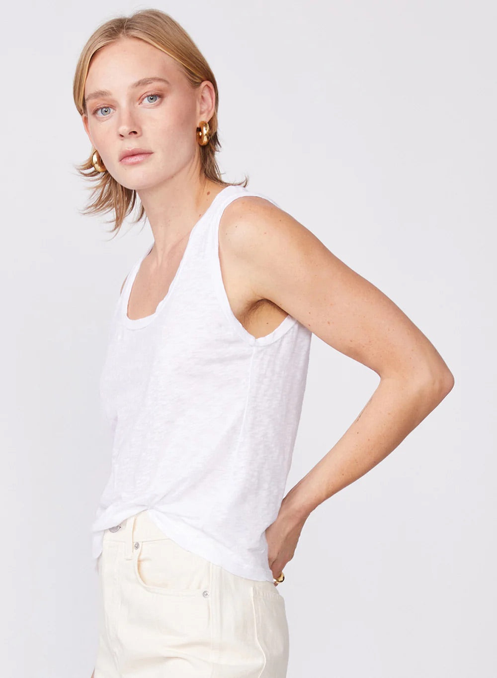 Stateside Supima Slub S/S Crew in White