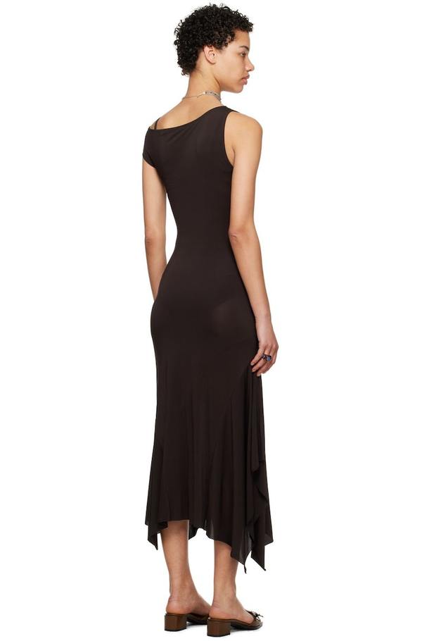paloma wool yausi dress brown Yausi Viscose Asymmetrical in Brown – SVRN main image 0