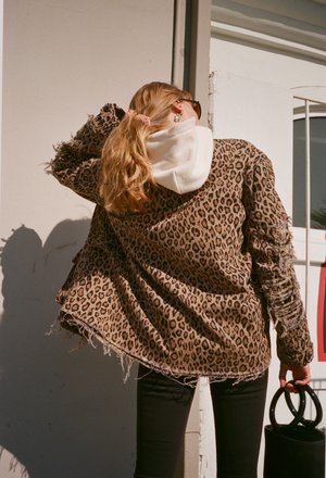 r13 shredded leopard abu jacket