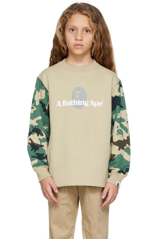 Kids Bape Woodland Camo Sweatshirt - Khaki | Garmentory
