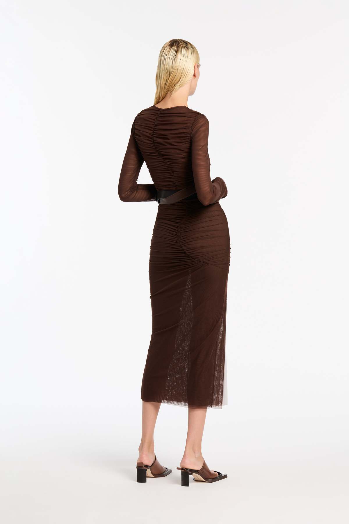 sir jacques gathered midi dress nu onda | SIR | Jacques Gathered midi in Slate