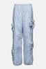 Ser.o.ya Alba Ruched Cargo Pant - Light Blue - Thumbnail 5