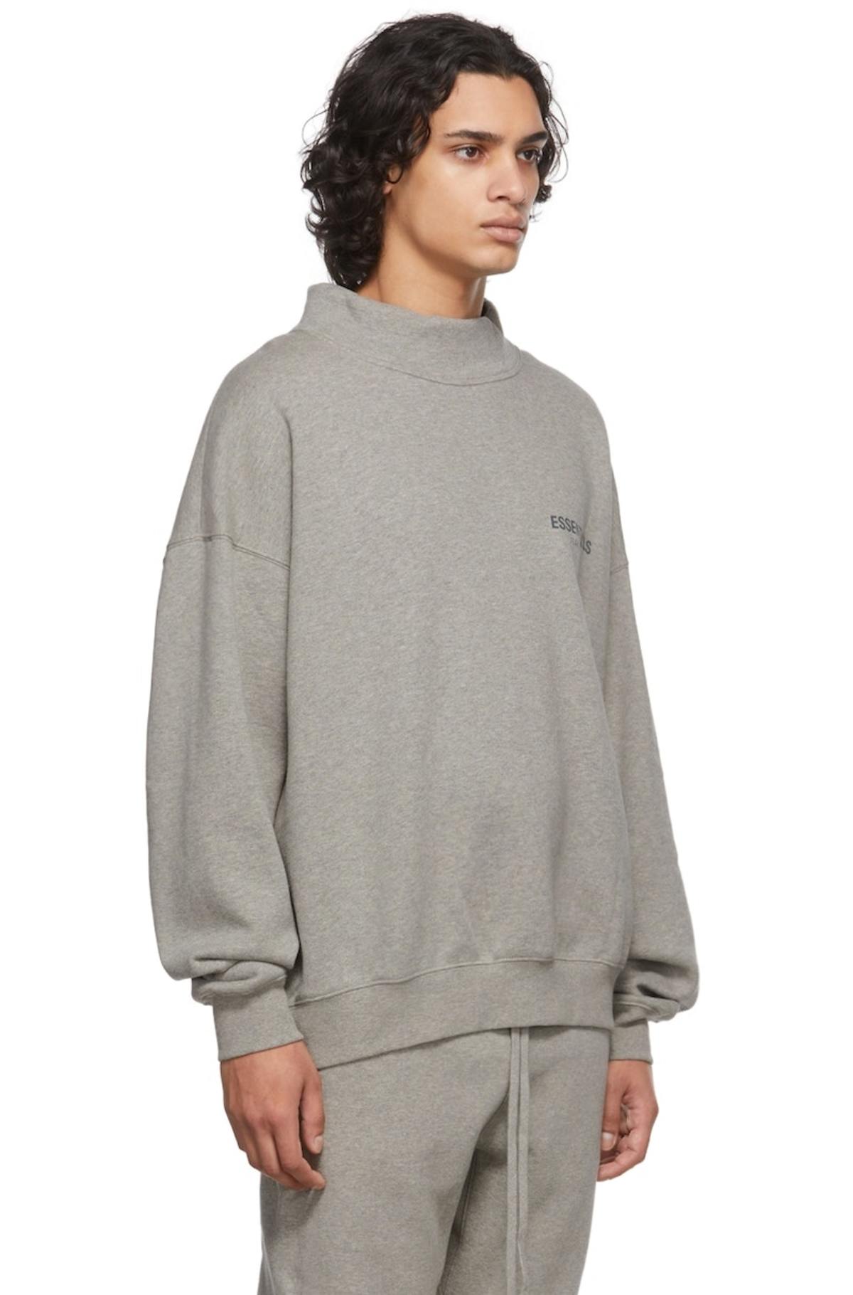 Essentials Mock Neck Sweatshirt - Heather Oatmeal | Garmentory