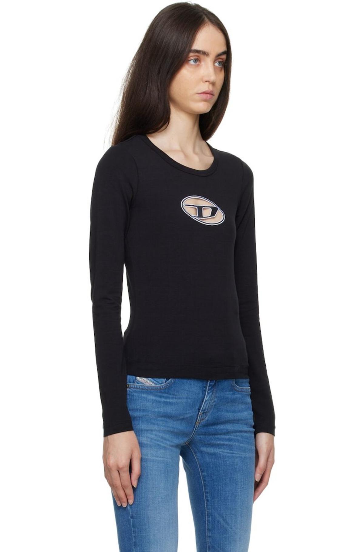 Top Manches Longues Diesel Pour Femme - Taille S Noir - Très Ajusté - Neuf Avec étiquettes