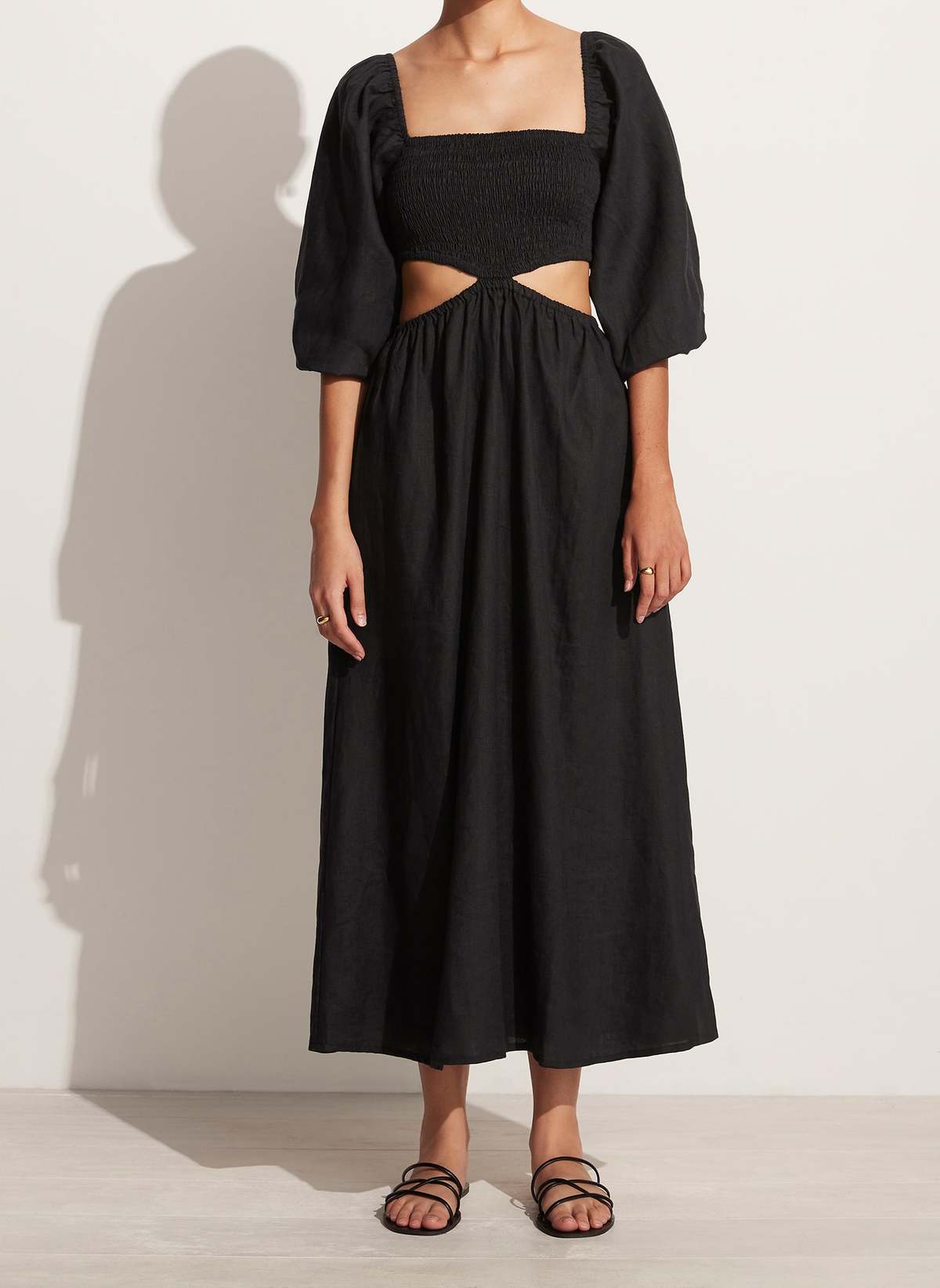 Faithfull The Brand Nadiva Midi Dress - Black | Garmentory