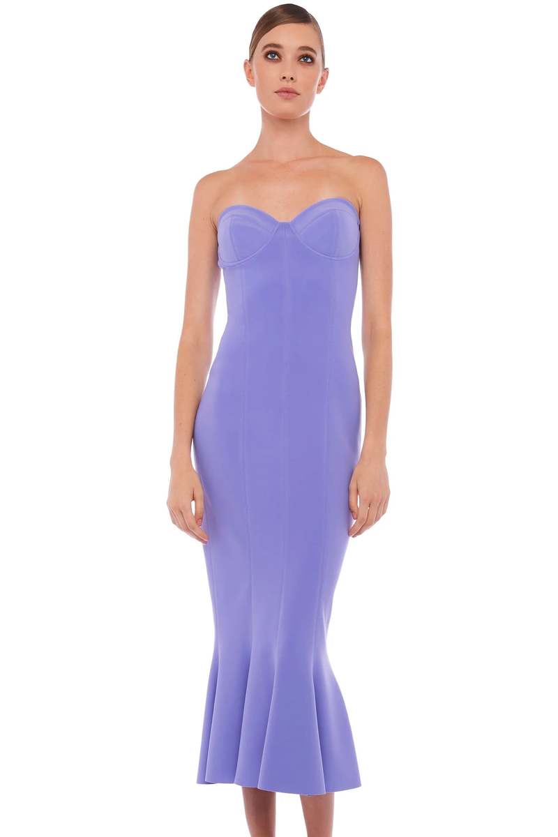 パーティードレス NORMA KAMALI KK2233 PL288 995 Dresses Purple DIANA MINI DRESS – Lilac – Norma Kamali