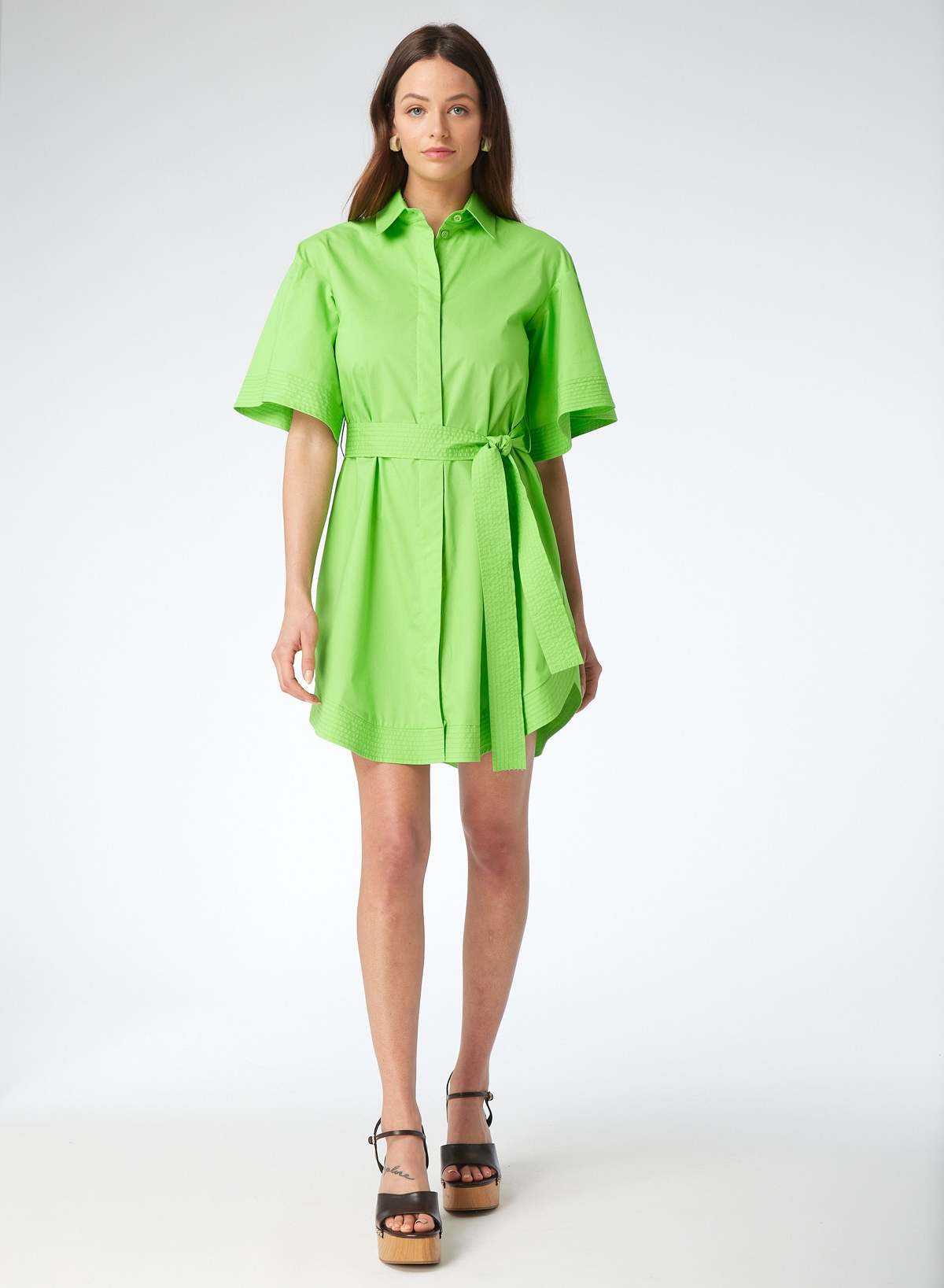 Gilner Farrar Erika Dress - Green Apple Poplin | Garmentory Gilner Farrar Erika Dress - Green Apple Poplin | Garmentory