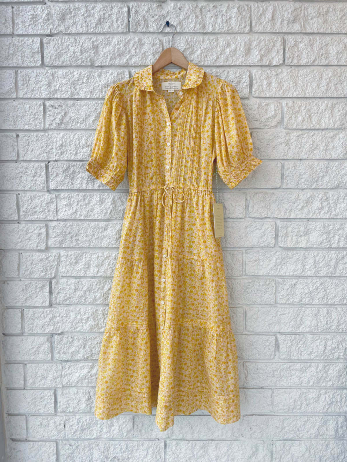 blue vanilla yellow dress Shirred Empire Bust Dress main image 1