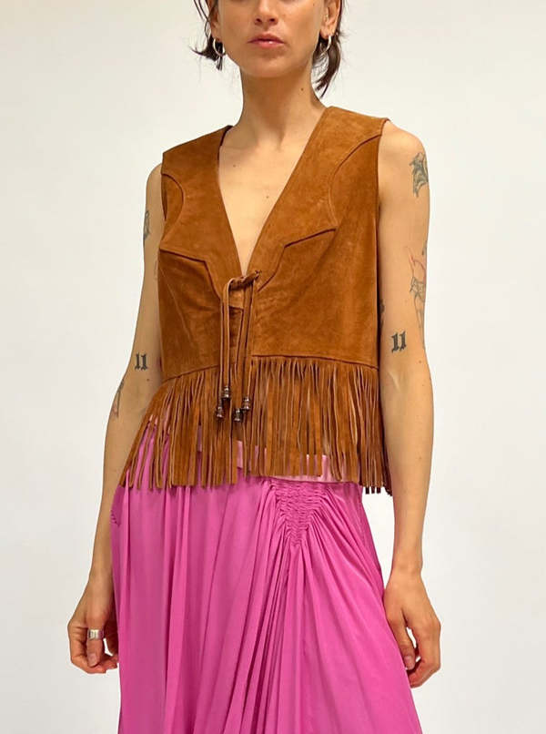 Get Rhythm Suede Fringe Vest