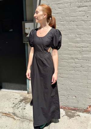 ganni cotton poplin cutout dress Ganni Cotton Poplin Cutout Dress