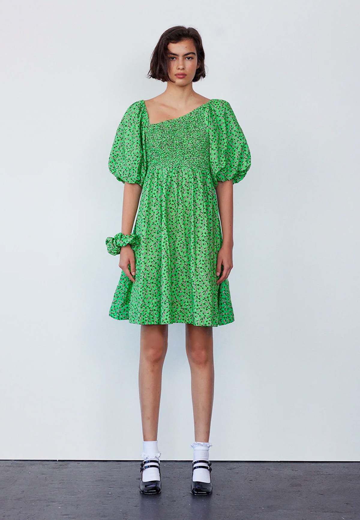 green emerald velvet dress Bambini Mini Dress