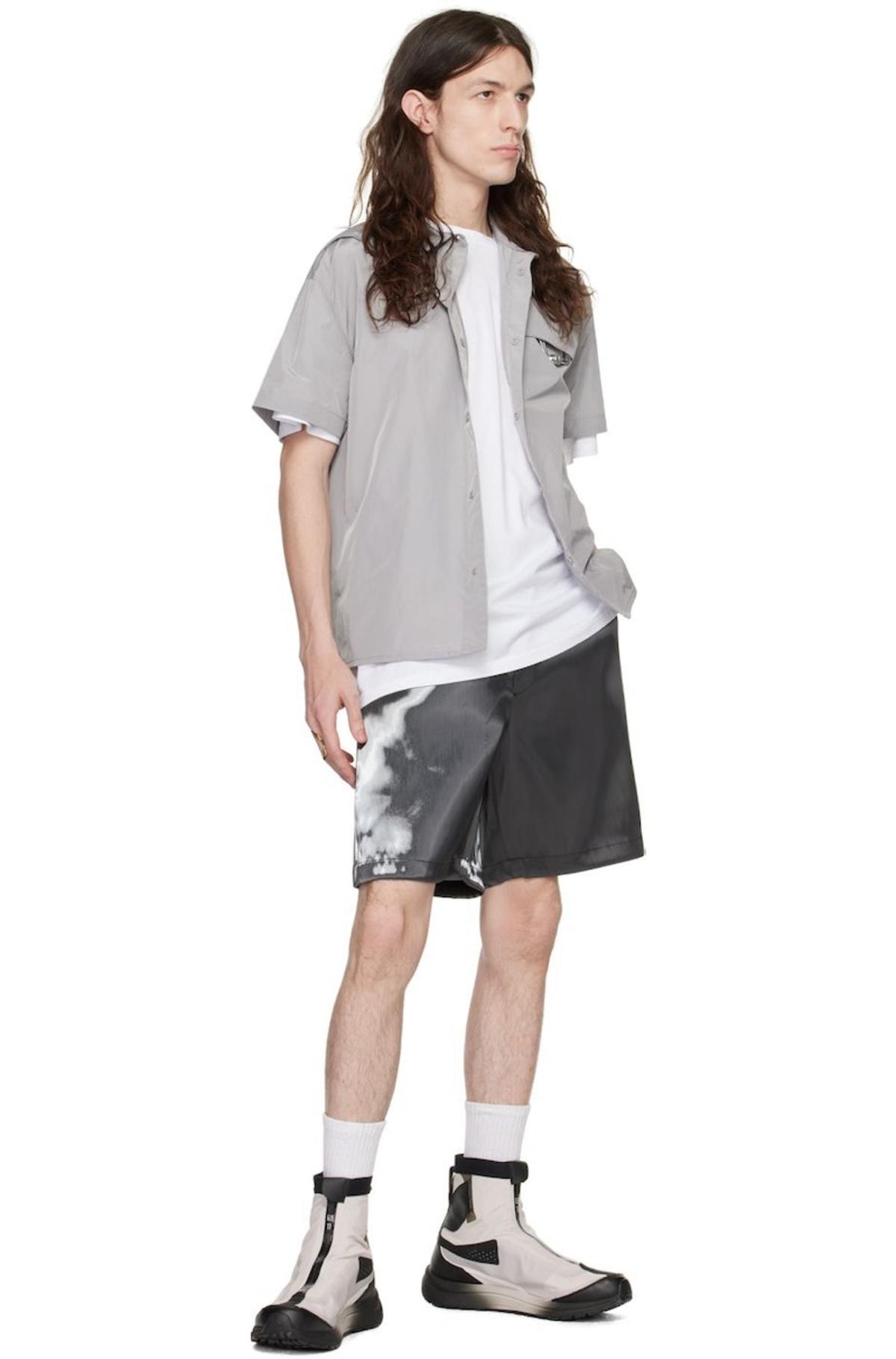HELIOT EMIL Liquid Metal Shorts - Gray | Garmentory