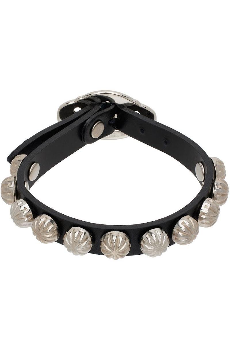 Toga Pulla Metal Leather Bracelet - Black | Garmentory
