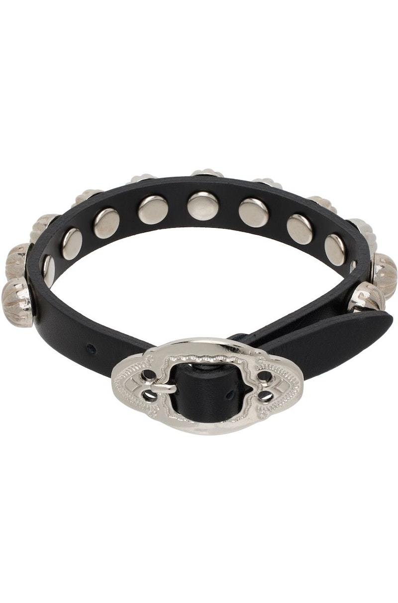 Toga Pulla Metal Leather Bracelet - Black | Garmentory