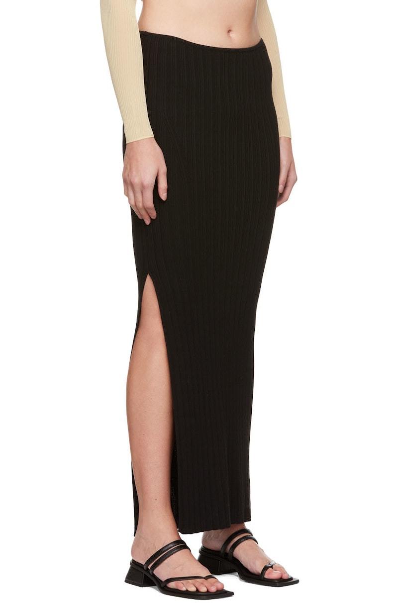 Aya Muse Sapodilla Midi Skirt - Black | Garmentory display picture 1