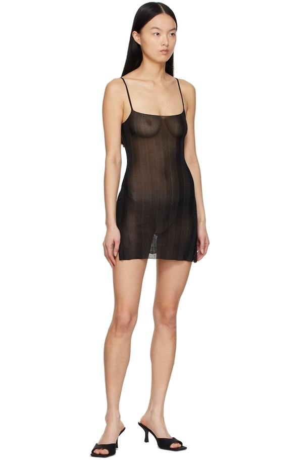Aya Muse SSENSE Exclusive Black Knit Merano Dress
