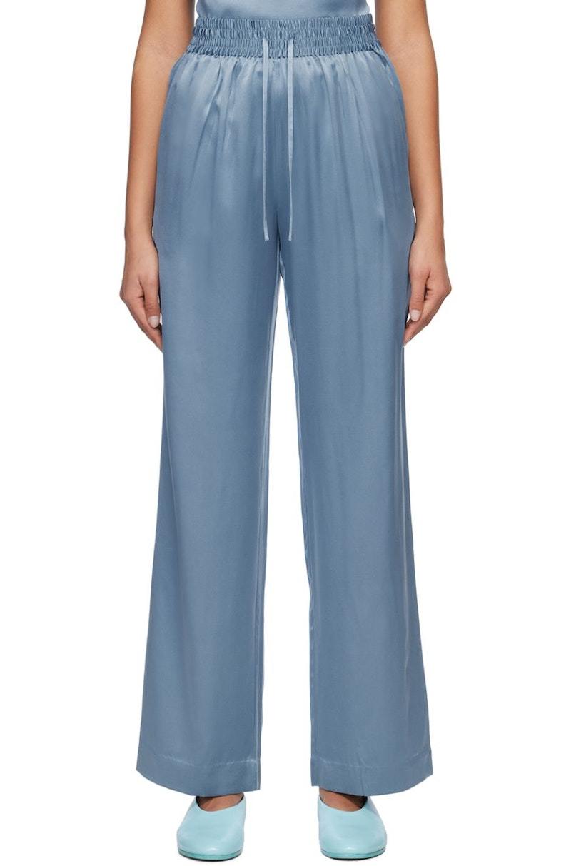 LouLou Studio Soma Lounge Pants Blue Garmentory