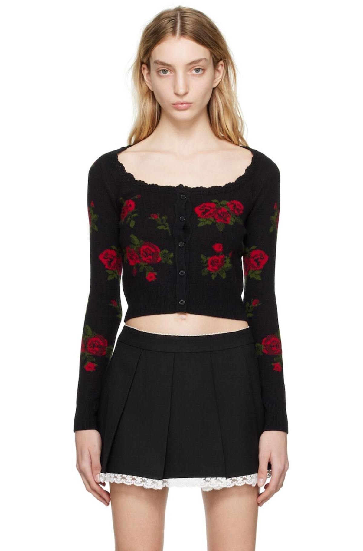 Shushu/Tong Rose Cardigan - Black | Garmentory