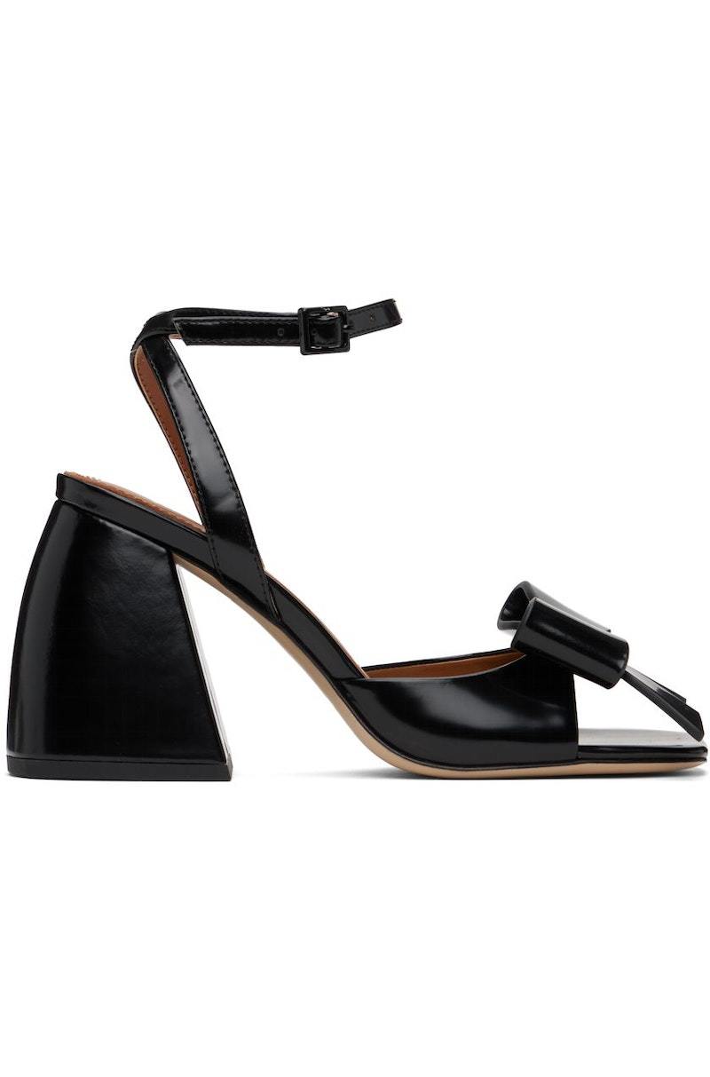 Shushu/Tong Bow Heeled Sandals - Black | Garmentory
