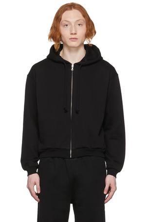 AURALEE Black Smooth Zip-Up Hoodie | Garmentory