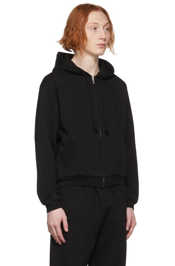 AURALEE Black Smooth Zip-Up Hoodie | Garmentory