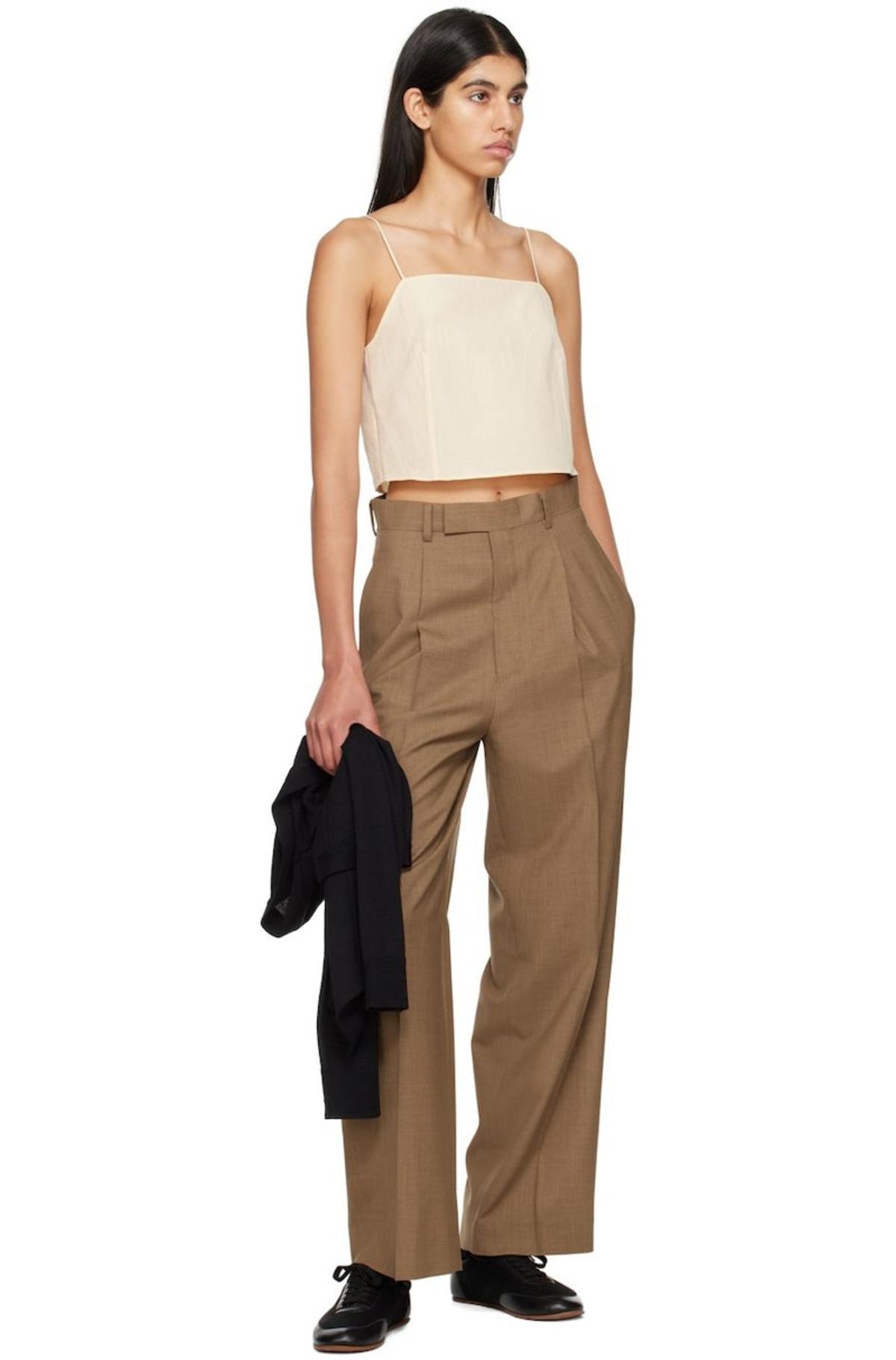 Auralee Off-White Square Neck Camisole - Ecru | Garmentory