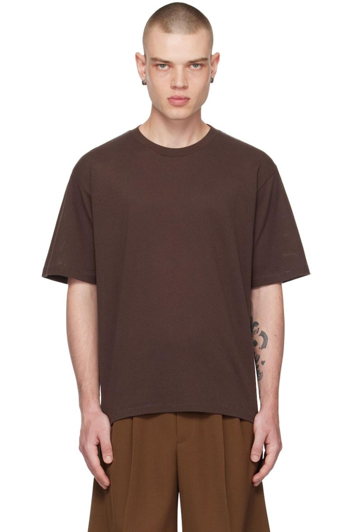 AURALEE Crewneck T-Shirt - Brown | Garmentory