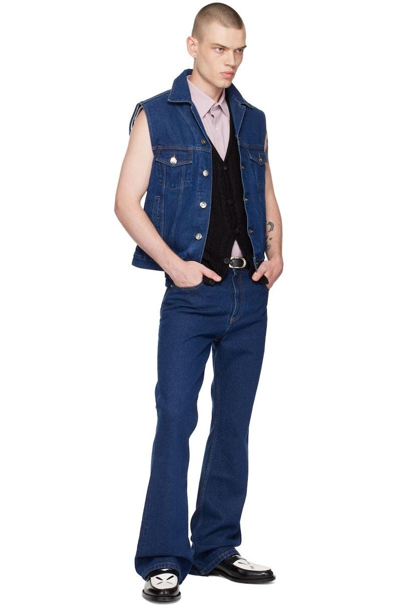 Ernest W Baker Sleeveless Denim Jacket - Blue | Garmentory