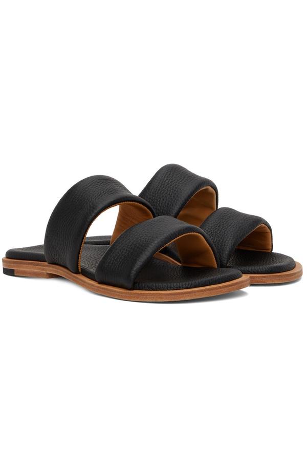 AURALEE Leather Strap Sandals - Black | Garmentory